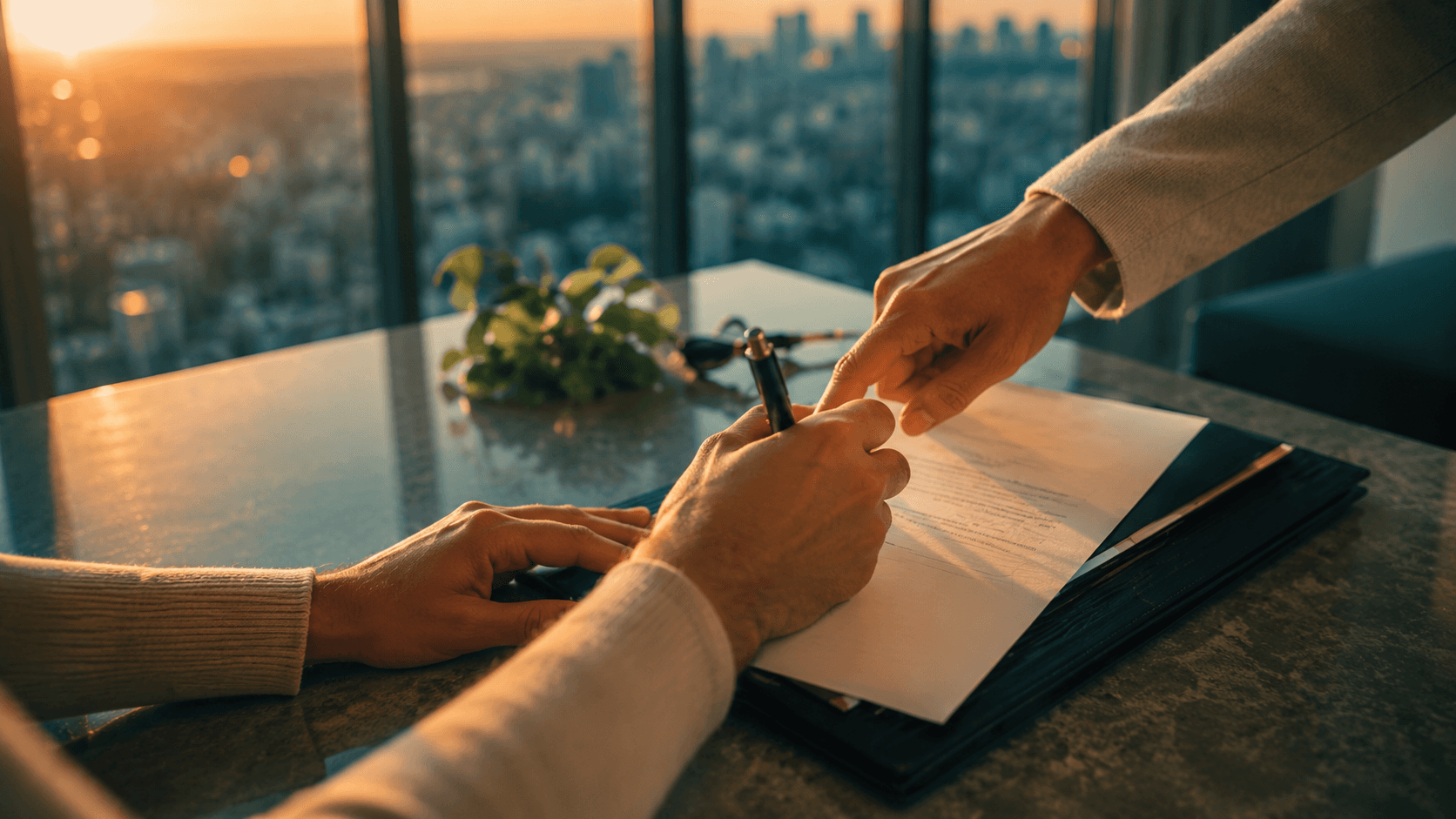 Corretor apresentando proposta financeira personalizada
